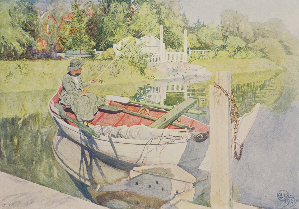Wędkarstwo, 1909 autorstwa Carl Larsson