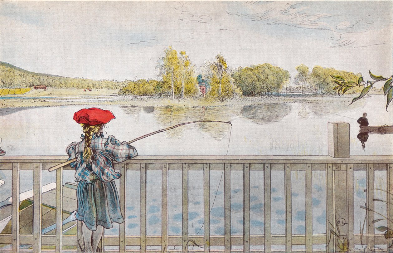 Wędkarstwo Lisbeth autorstwa Carl Larsson