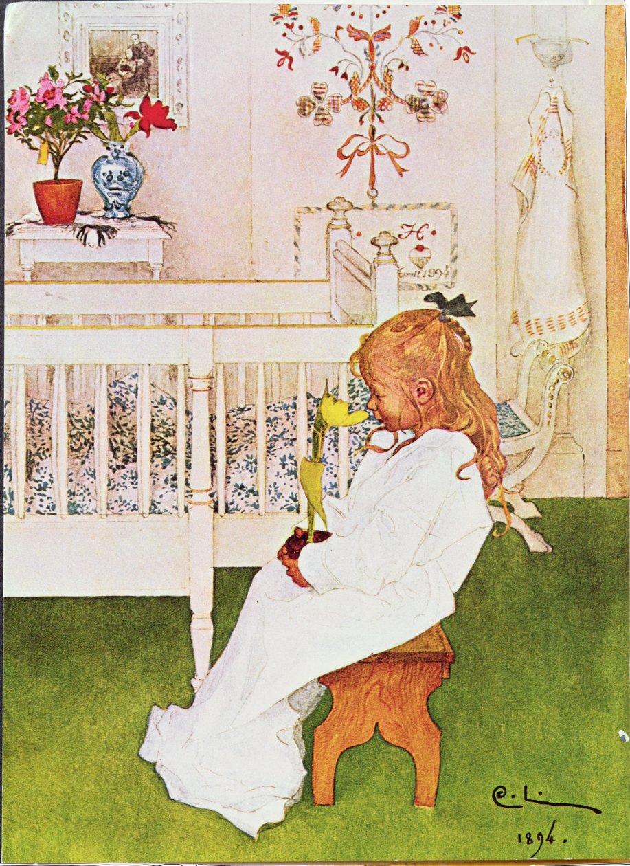 Lisbeth z żółtym tulipanem autorstwa Carl Larsson