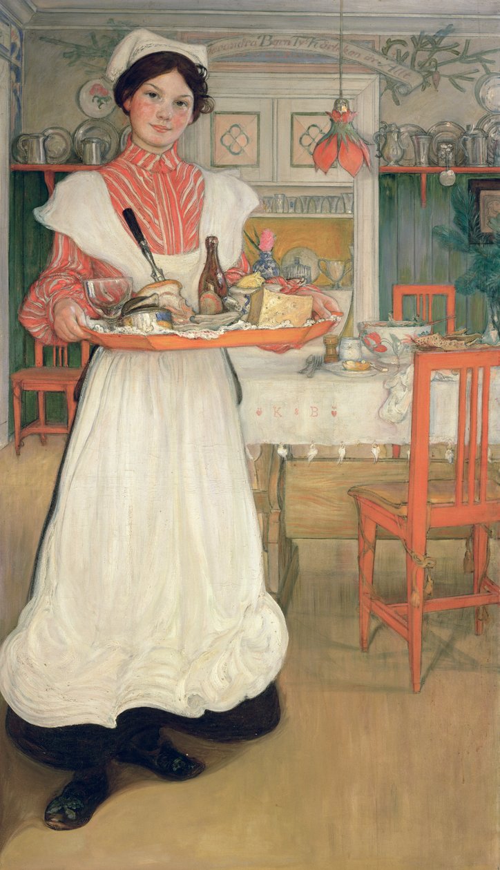 Martina niosąca śniadanie na tacy, 1904 autorstwa Carl Larsson