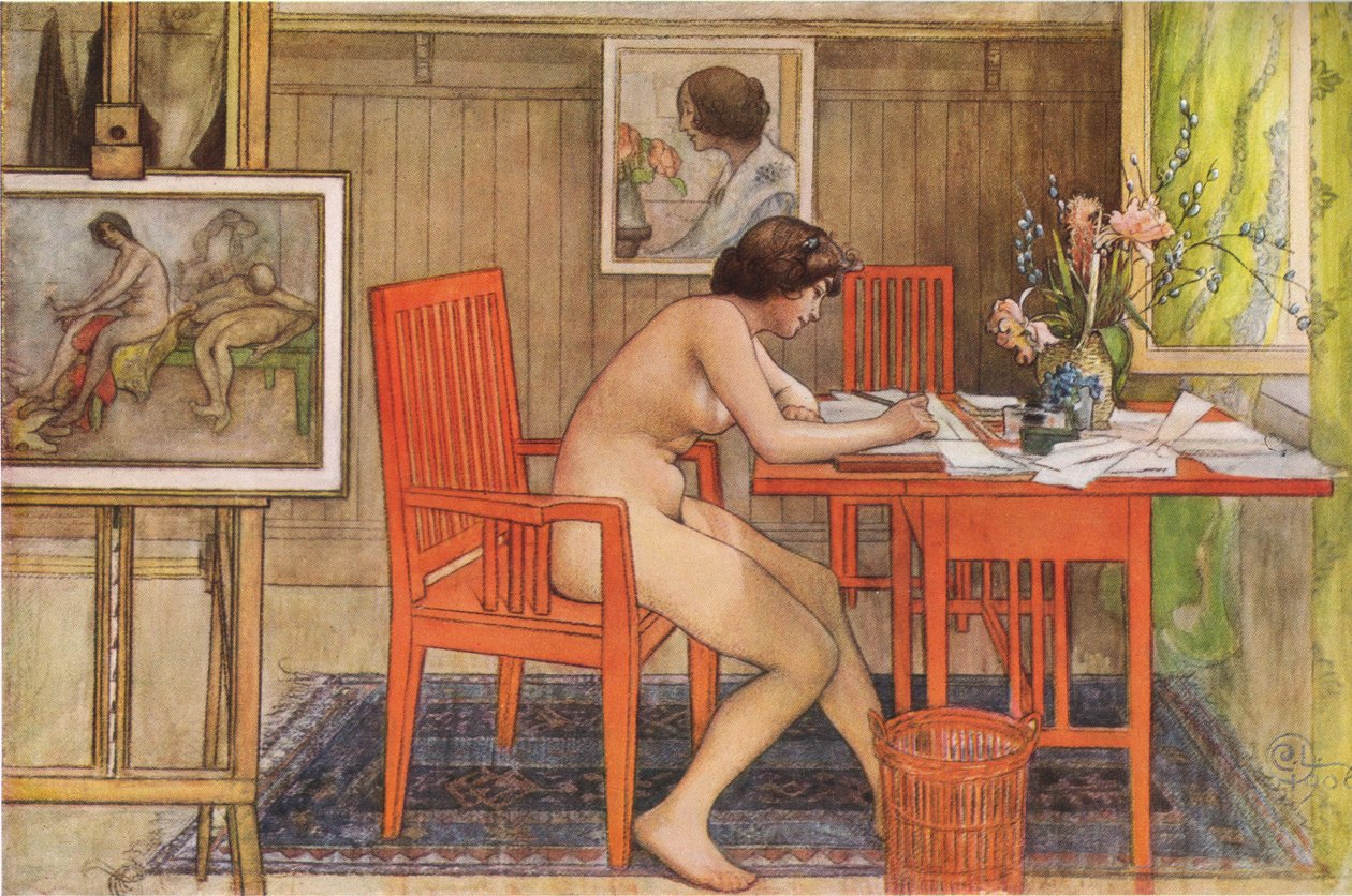 Pocztówki do pisania modeli autorstwa Carl Larsson