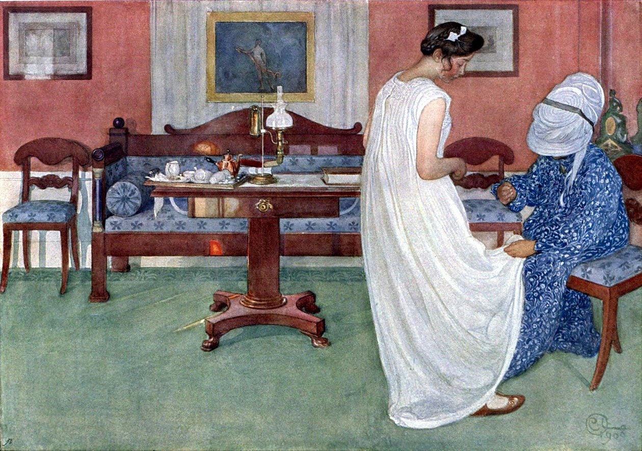 w orzechach autorstwa Carl Larsson