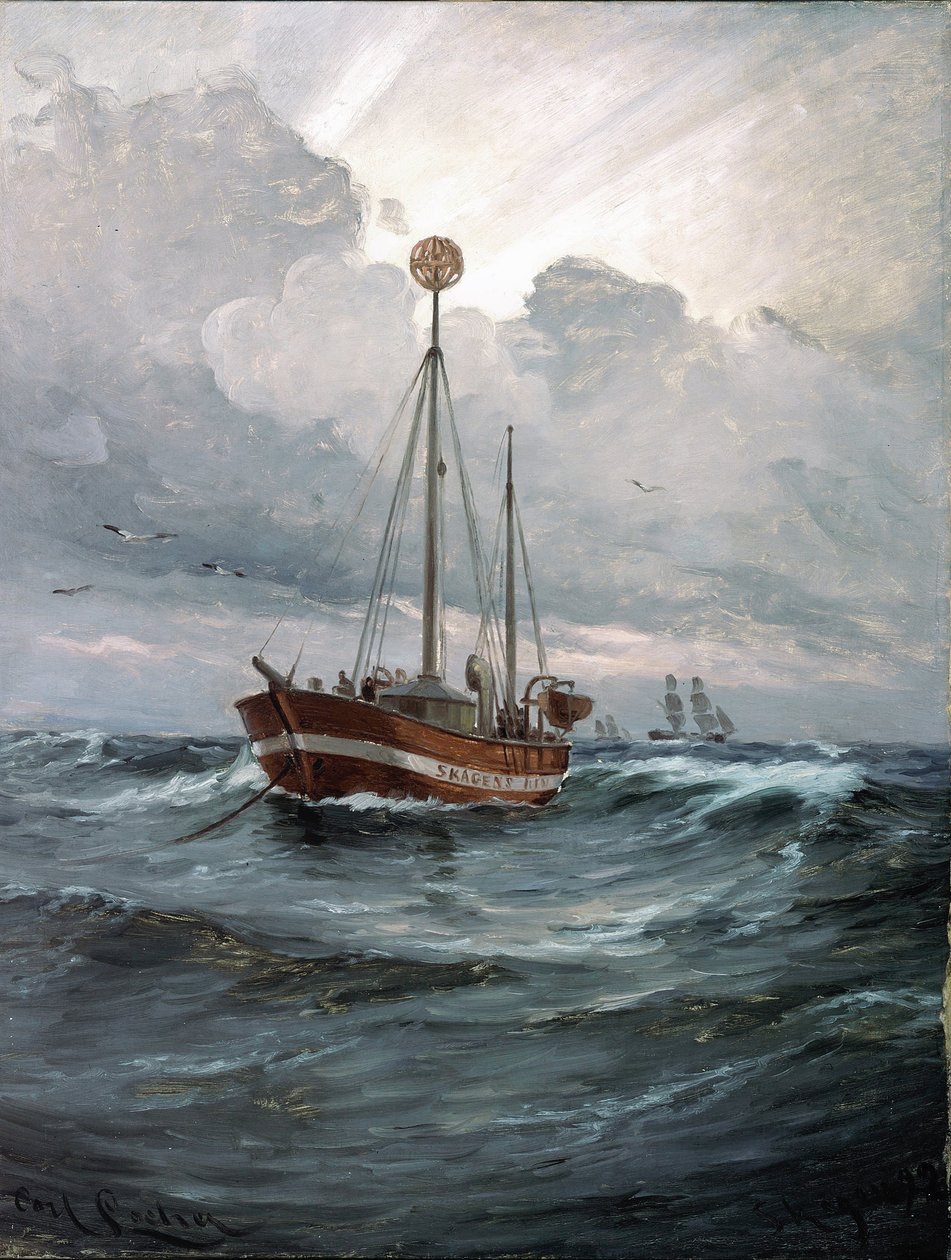 Latarnia morska na rafie Skagen autorstwa Carl Ludvig Locher