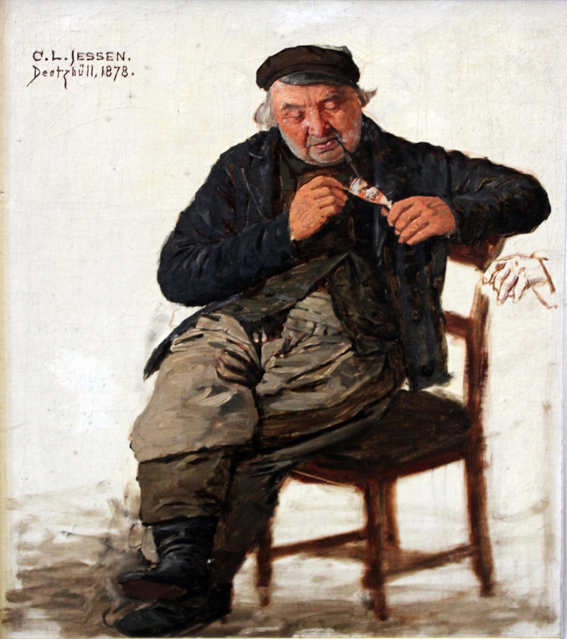 Studium portretowe mężczyzny z fajką autorstwa Carl Ludwig Jessen