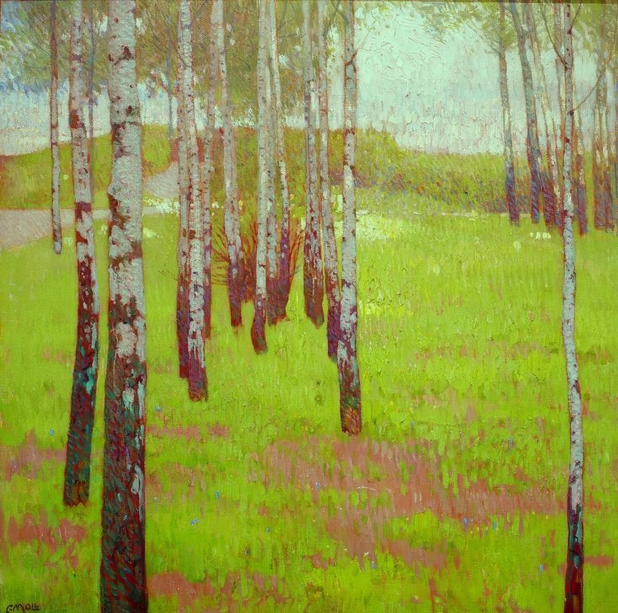 Birkenwald autorstwa Carl Moll