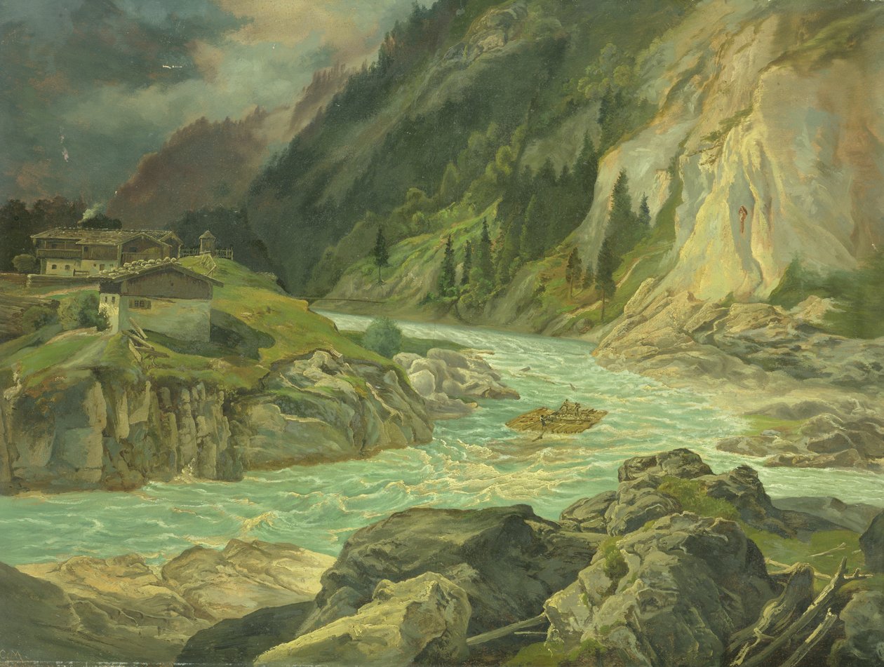 Rapids na rzece Isar, 1830 autorstwa Carl Morgenstern