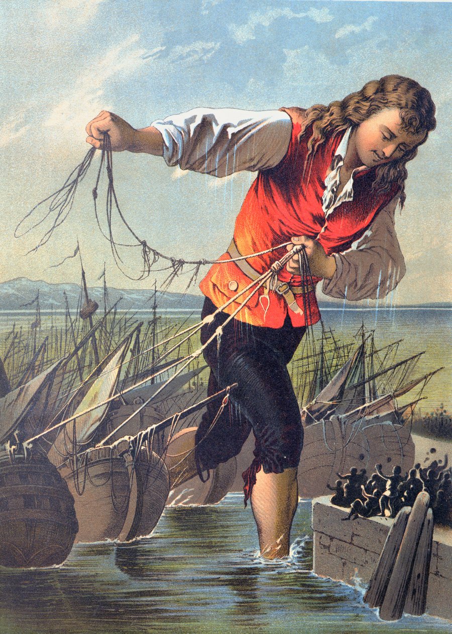 Ilustracja z „Podróży Guliwera” Jonathana Swifta (1667-1745) autorstwa Carl Offterdinger