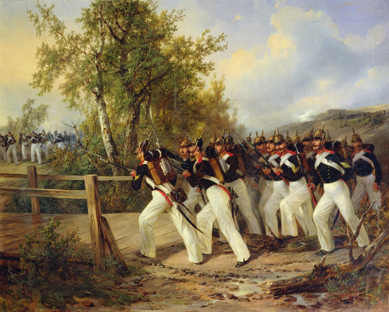 Scena z życia żołnierza, 1849 autorstwa Carl Friedrich Schulz