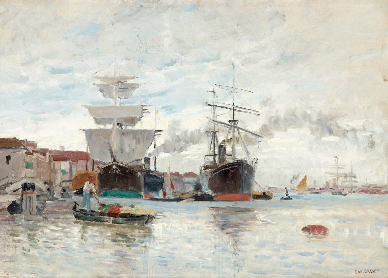 Scena portowa z Wenecji autorstwa Carl Skånberg