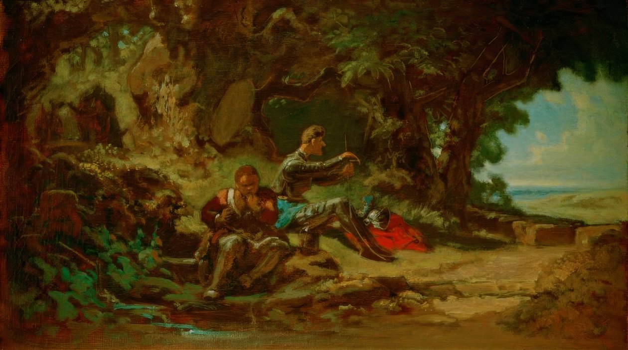 Don Kichot i Sancho Pansa, odpoczywający autorstwa Carl Spitzweg