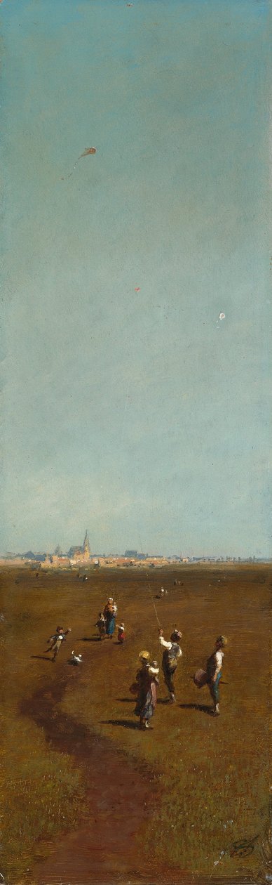 Puszczanie latawca autorstwa Carl Spitzweg
