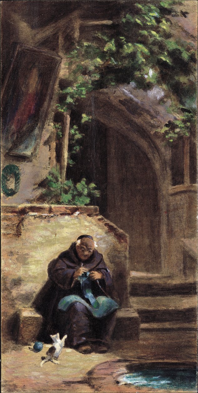 Knitting Monk autorstwa Carl Spitzweg