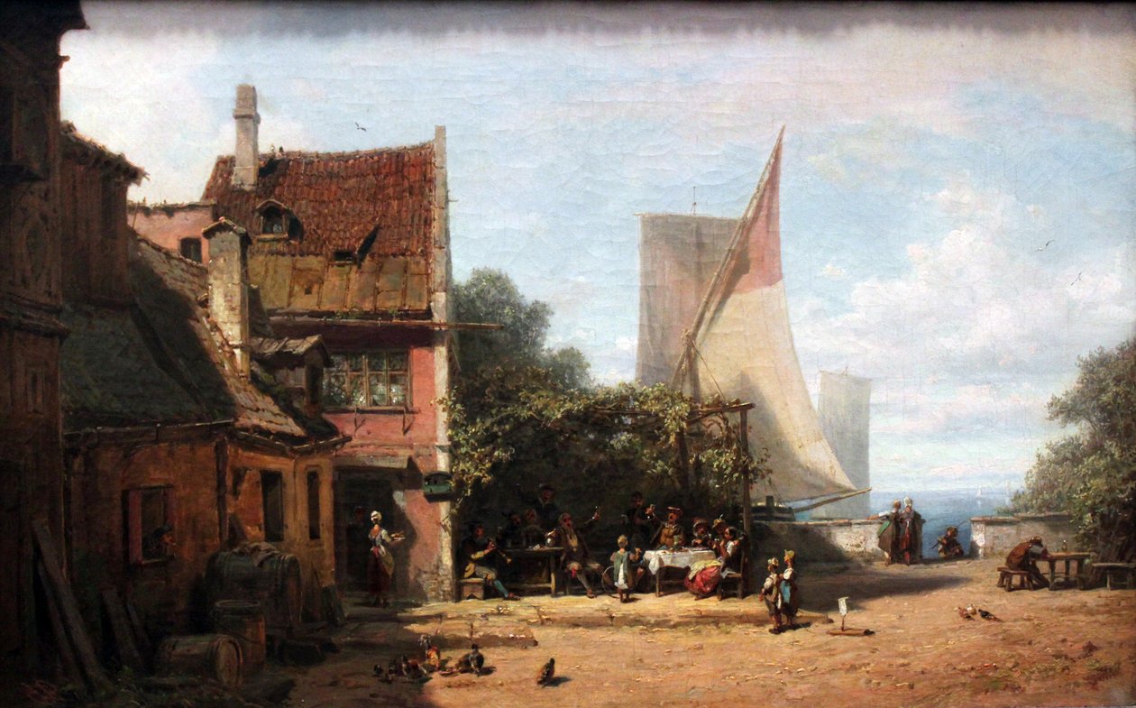 Stara tawerna w pobliżu Starnberger See autorstwa Carl Spitzweg