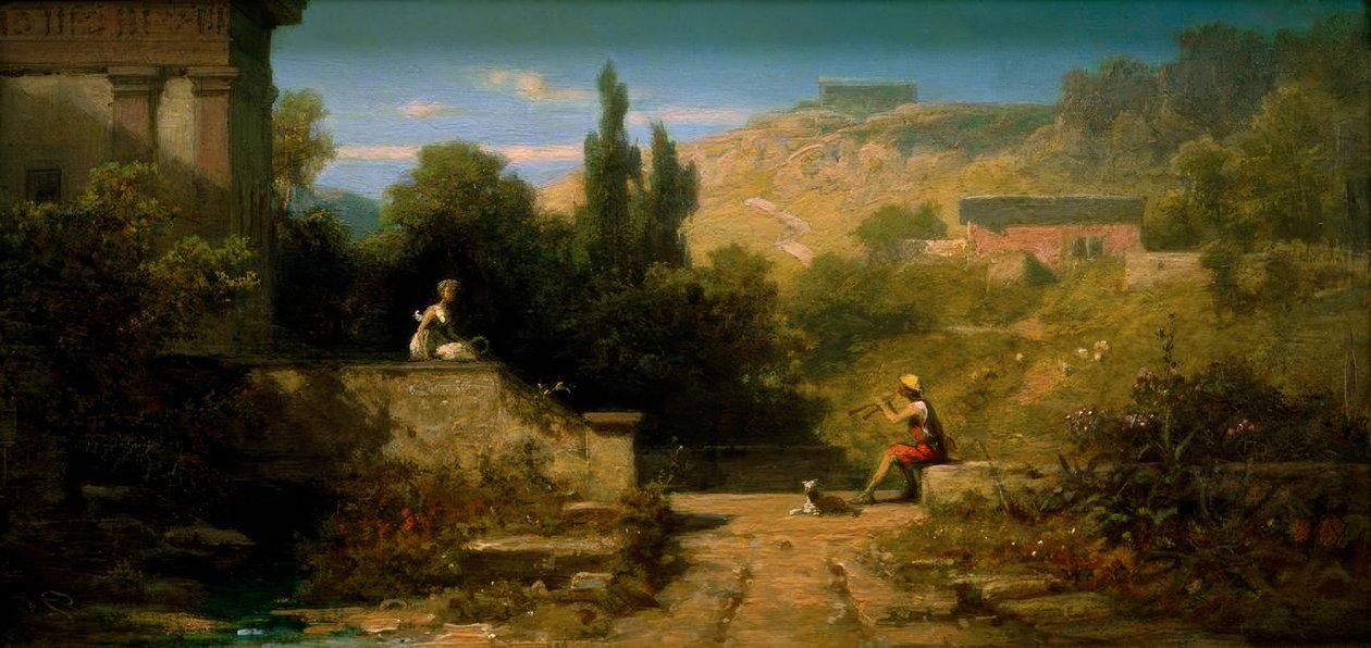 Schalmei dmuchanie pasterza autorstwa Carl Spitzweg