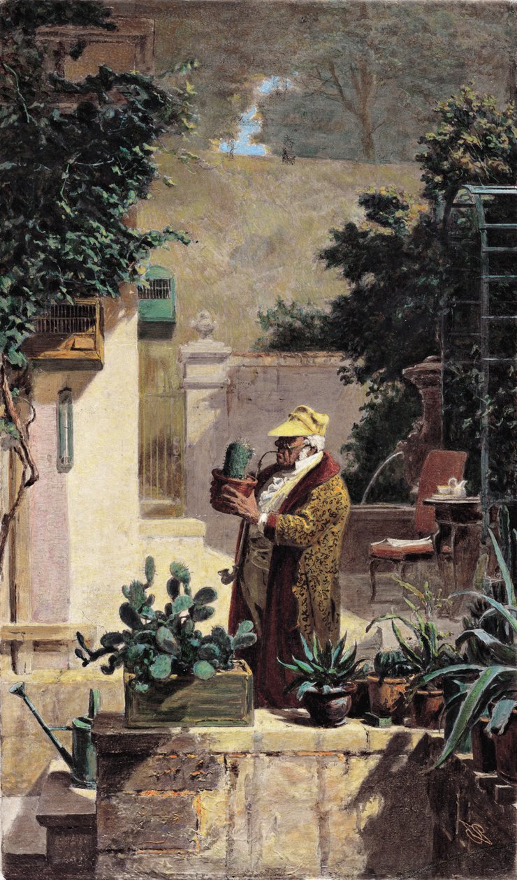 Miłośnik kaktusów, przed 1858 autorstwa Carl Spitzweg