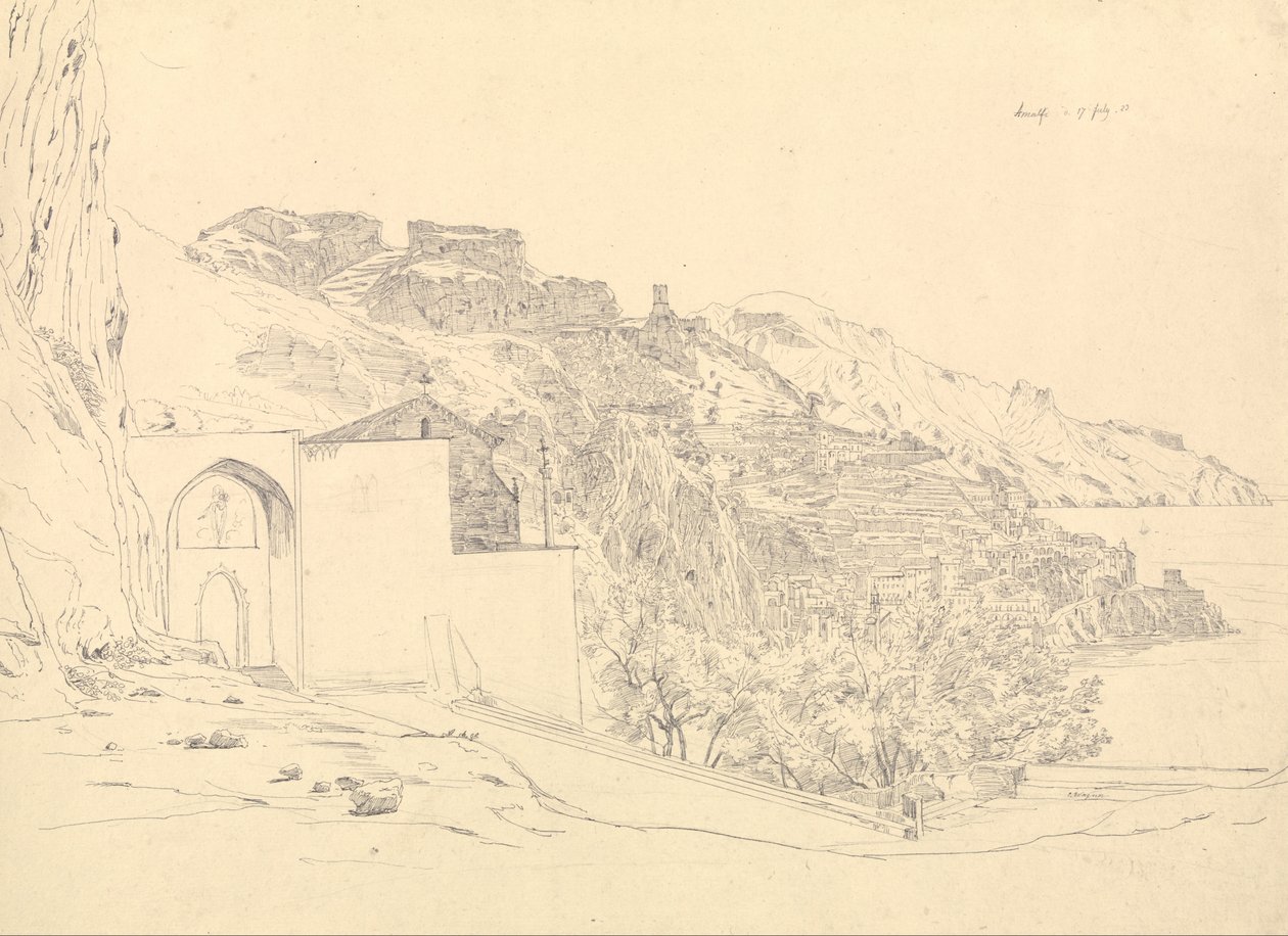 Widok na Amalfi autorstwa Carl Ernst Ludwig Wagner
