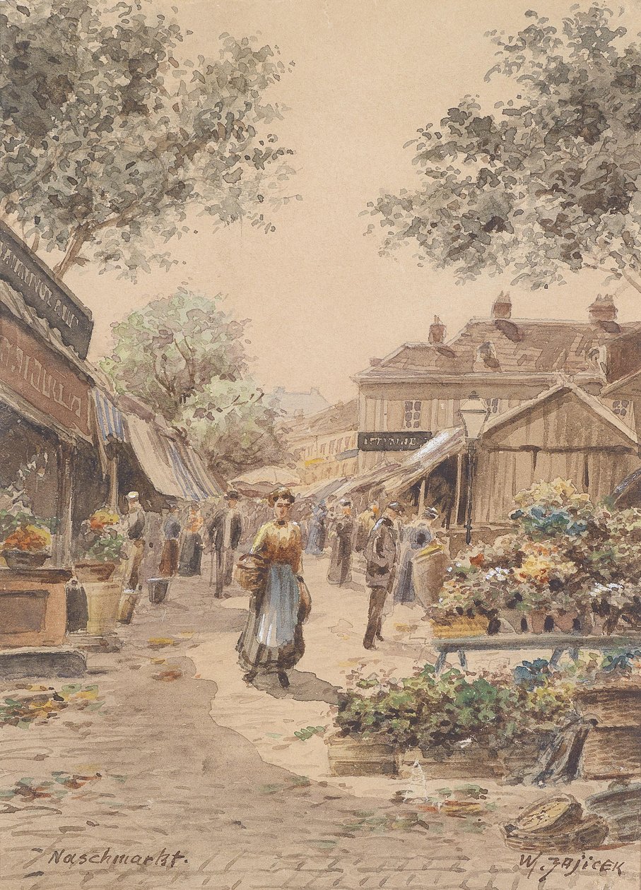 Motyw na Naschmarkt autorstwa Carl Wenzel Zajicek