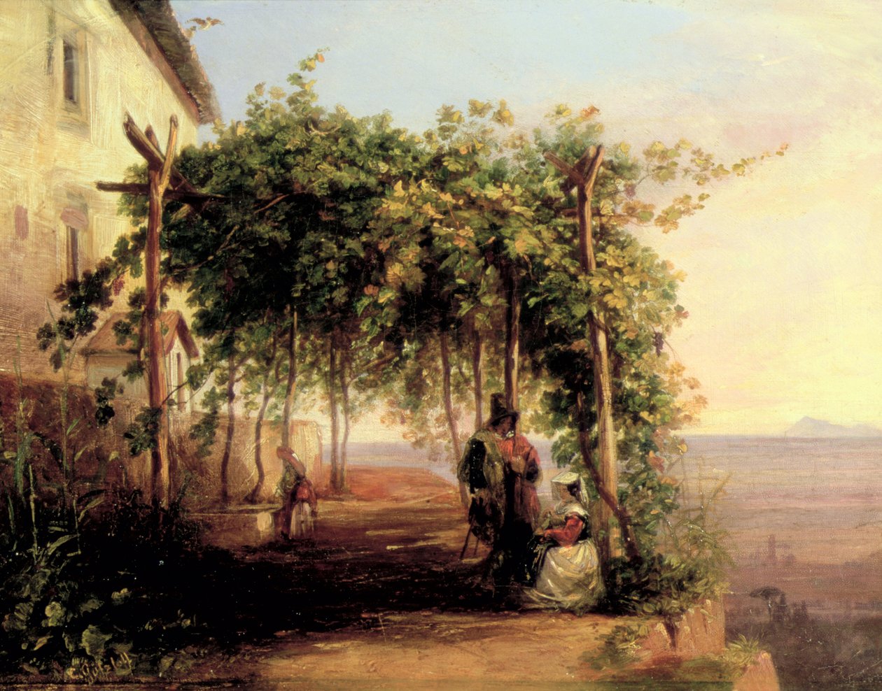 Nad Zatoką Neapolitańską, ok. 1833 r. autorstwa Carl Wilhelm Goetzloff