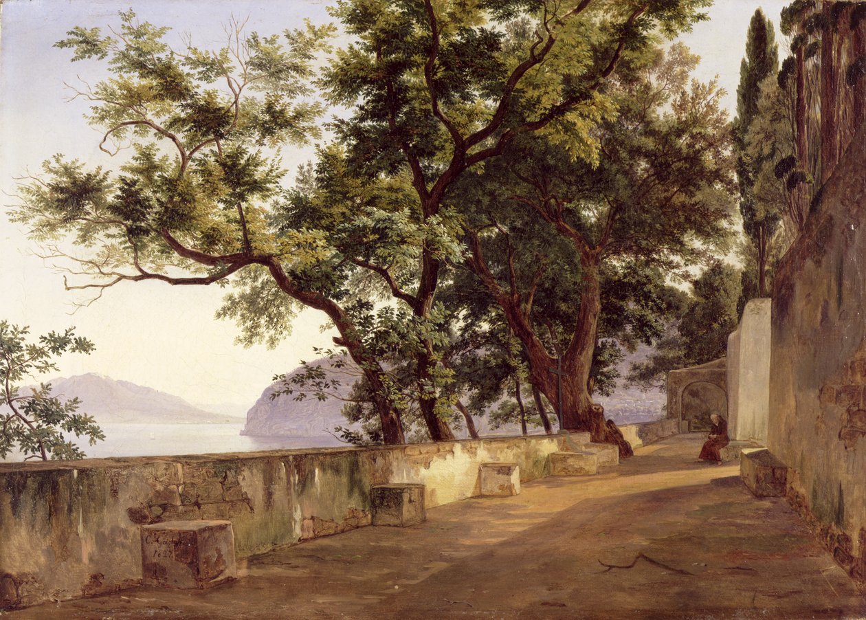 Ogród Braci Kapucynów, niedaleko Sorrento, 1827 autorstwa Carl Wilhelm Goetzloff