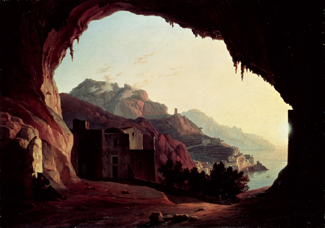 Grota w pobliżu Amalfi, ok.1828 autorstwa Carl Wilhelm Goetzloff