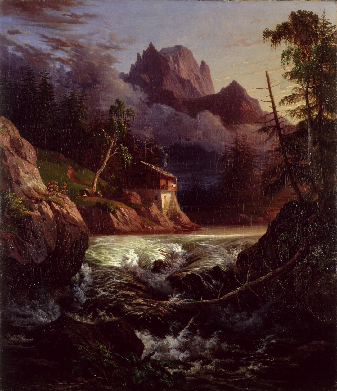 Młyn w regionie Liebethal, 1820 autorstwa Carl Wilhelm Goetzloff