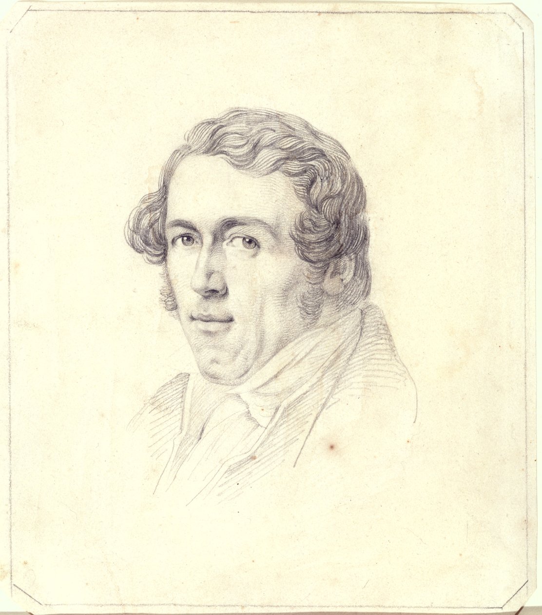 Autoportret, ok. 1825 (ołówek na żółtym papierze) autorstwa Carl Wilhelm Goetzloff