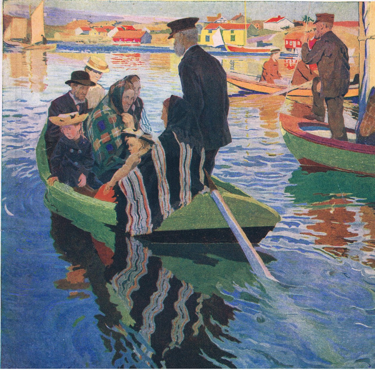 Odwiedzający kościół na łodziach autorstwa Carl Wilhelm Wilhelmson