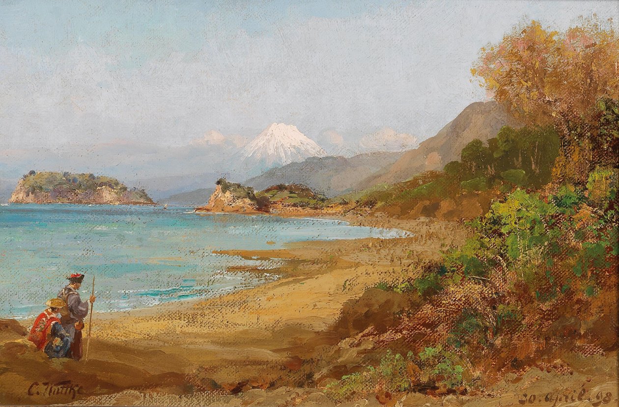 Pielgrzym na trasie na górę Fuji autorstwa Carl Wuttke