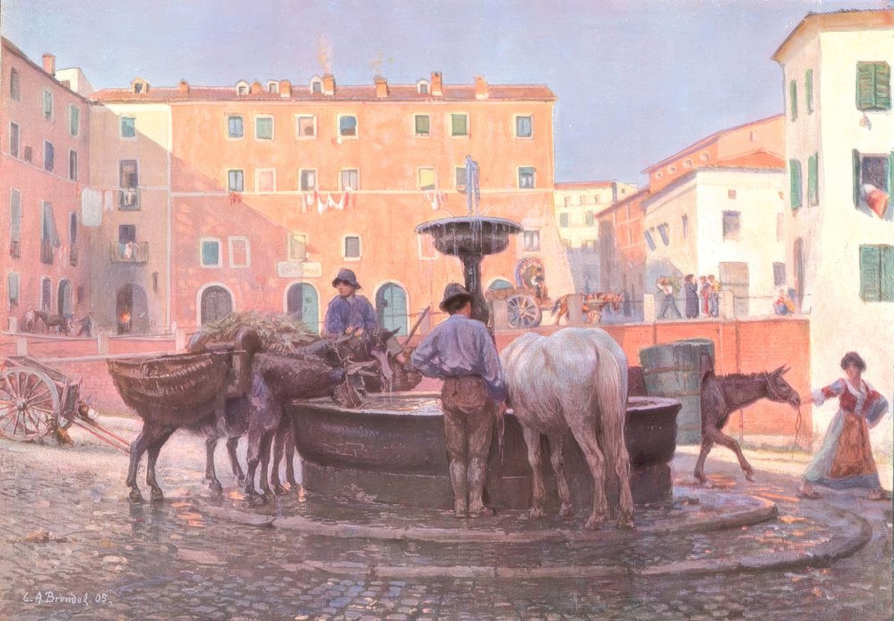 Przy fontannie w Genzano autorstwa Carl Alexander Brendel