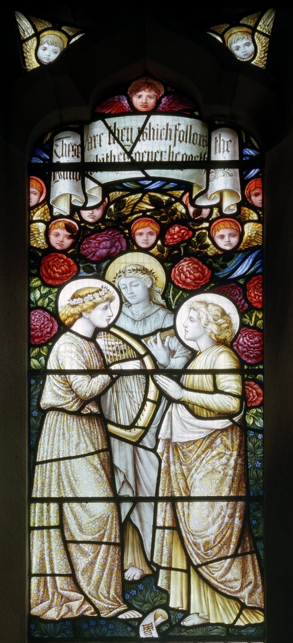 Llantysilio, St Tysilio, Shrigley & Hunt (1873-1982), Carl Almquist, Muzycy Anioła, 1890 autorstwa Carl Almquist