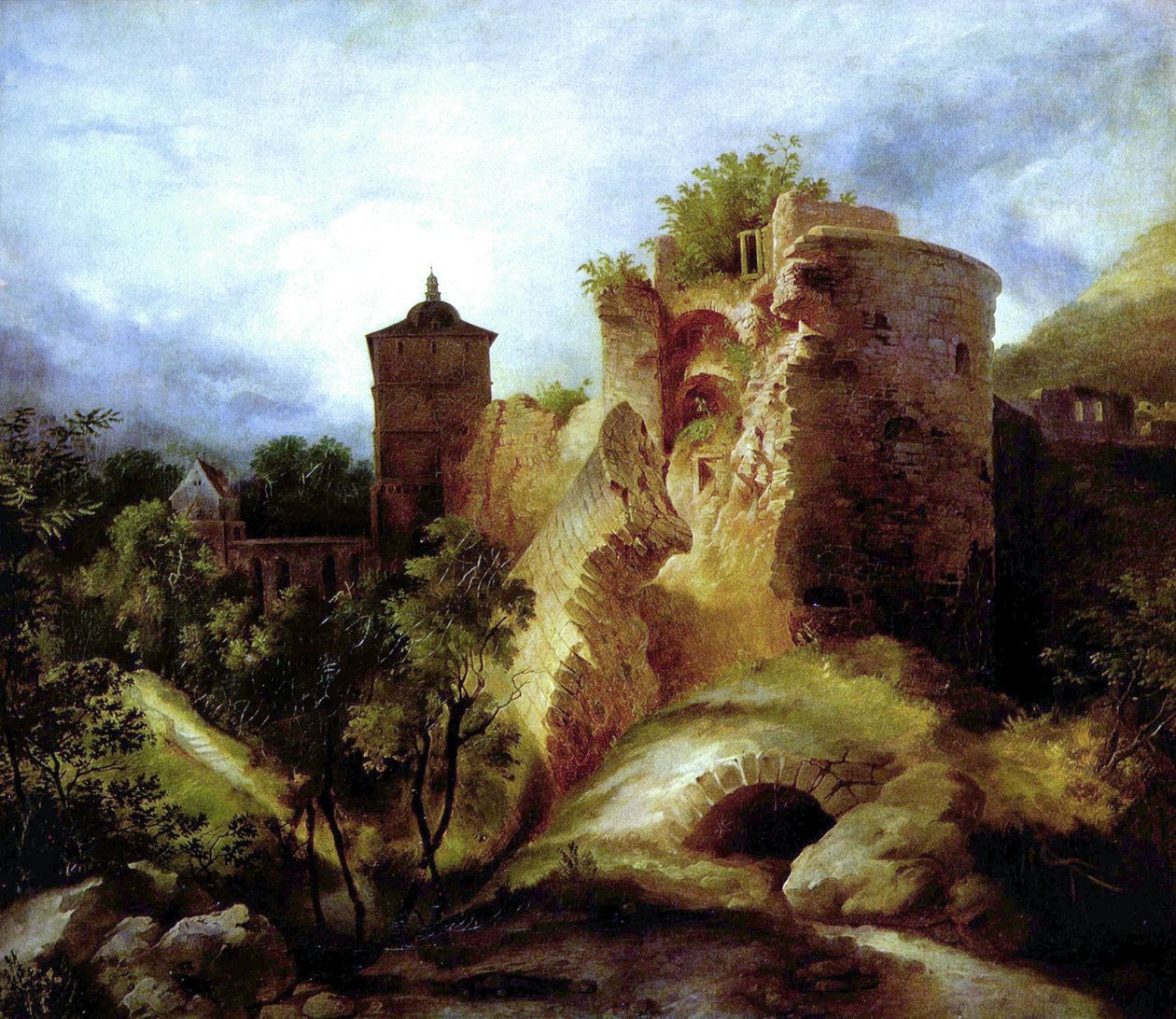 Der gesprengte Turm des Heidelberger Schlosses Dmuchana wieża zamku w Heidelbergu autorstwa Carl Blechen