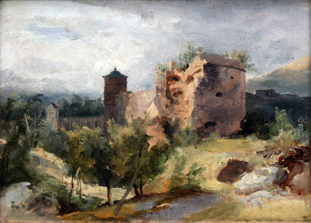Der zersprengte Turm des Heidelberger Schlosses Rozbita wieża zamku w Heidelbergu autorstwa Carl Blechen