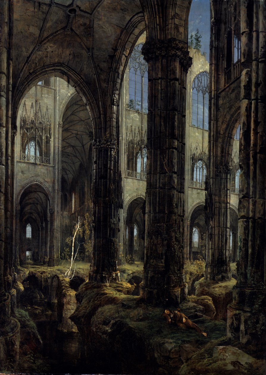 Ruiny gotyckiego kościoła, 1826 autorstwa Carl Blechen