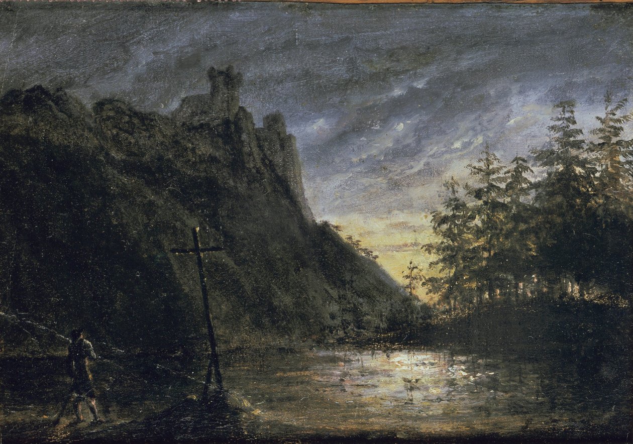 Zamek rycerski nad jodłowym stawem autorstwa Carl Blechen