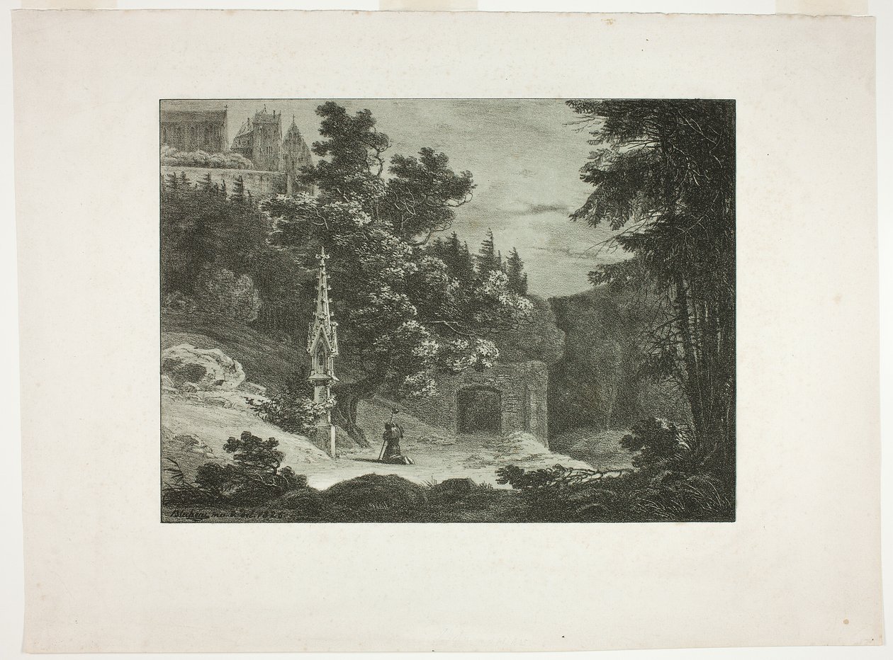 Pielgrzym w lesie autorstwa Carl Blechen