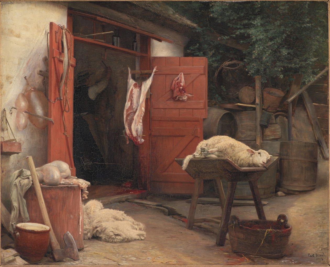 Rzeźnia w Hellebæk autorstwa Carl Bloch