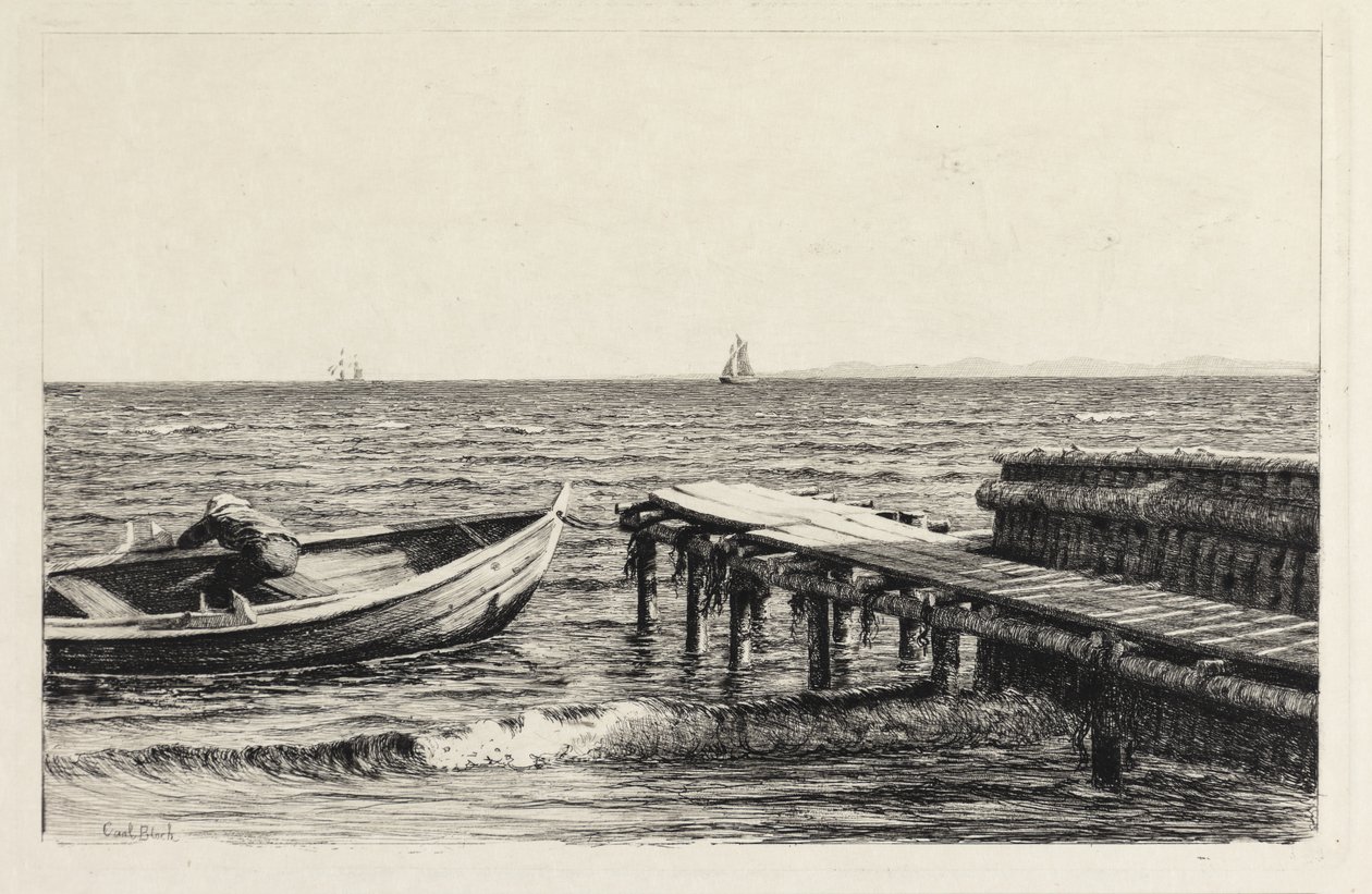 Łódź na moście autorstwa Carl Bloch