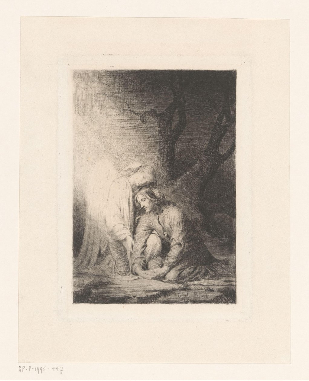 Chrystus pocieszony przez anioła w Ogrodzie Getsemani autorstwa Carl Bloch