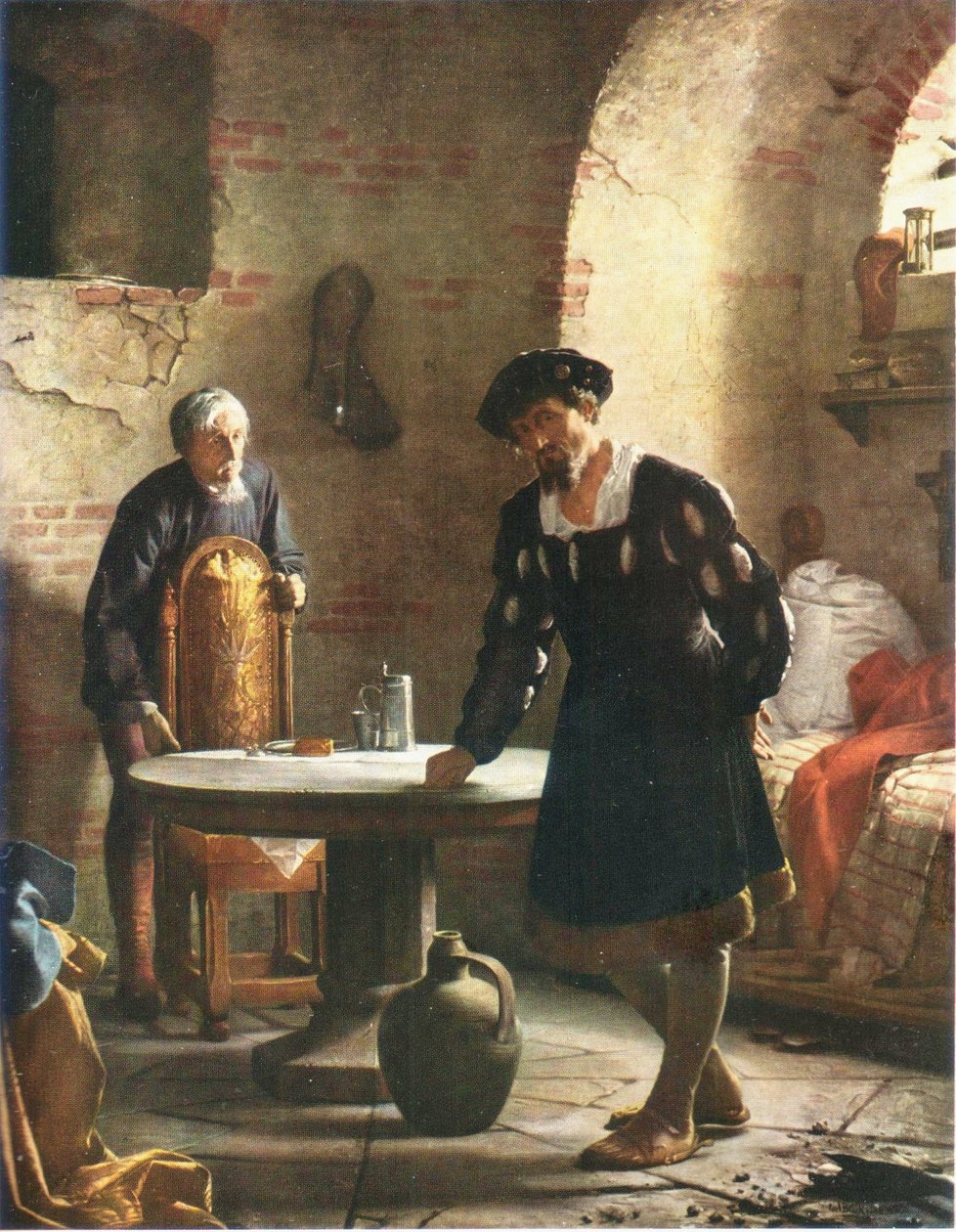 Duński: Chrystian II uwięziony w wieży zamku Sønderborg Chrystian II uwięziony w wieży zamku Sønderborg autorstwa Carl Bloch