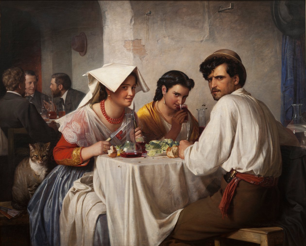 Duński:  Fra et romersk osteria In a Roman Osteria autorstwa Carl Bloch