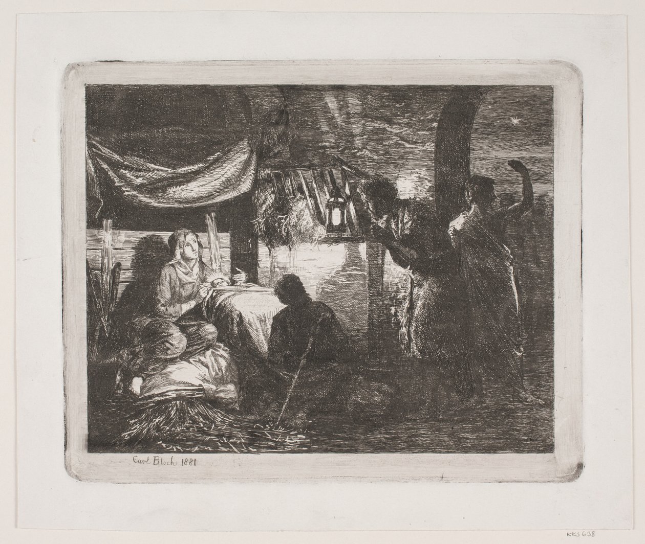 Adoracja pasterzy autorstwa Carl Bloch