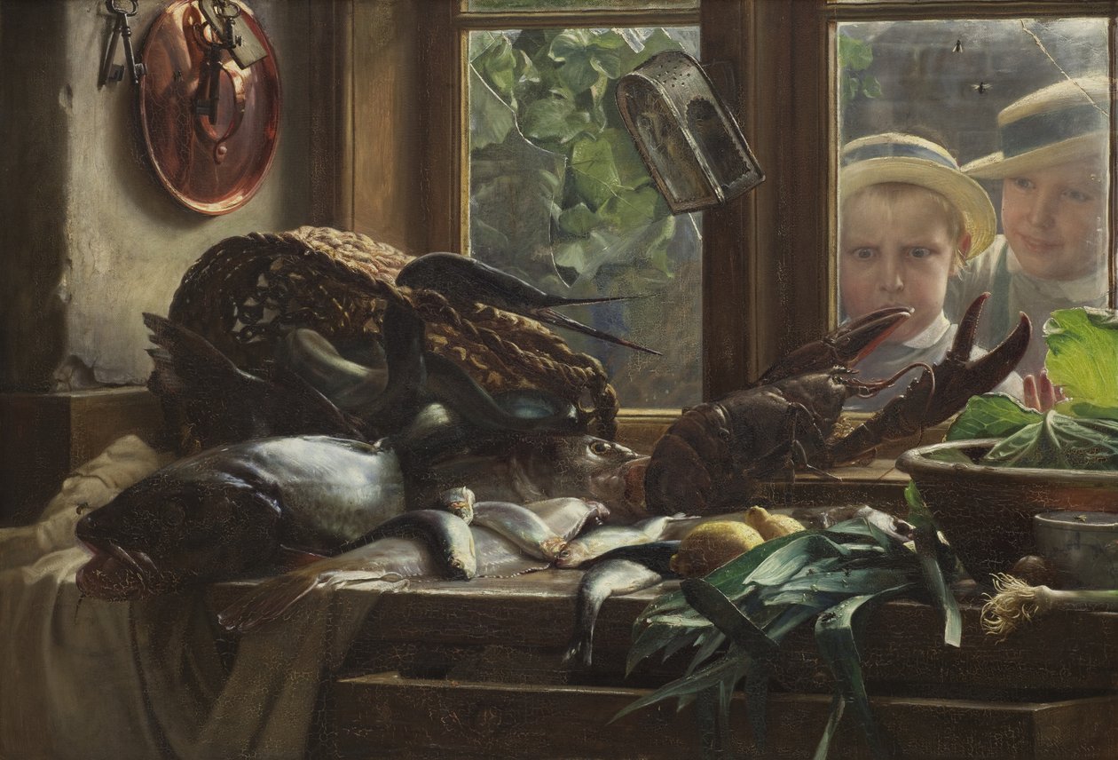 Martwa natura z rybą autorstwa Carl Bloch