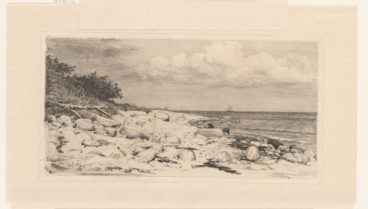 Plaża z kamykami, nad morzem autorstwa Carl Bloch
