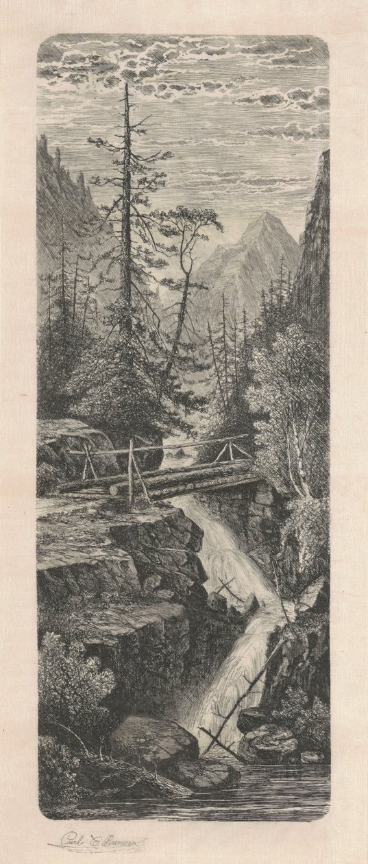 Wodospad, Góry Skaliste autorstwa Carl C. Brenner