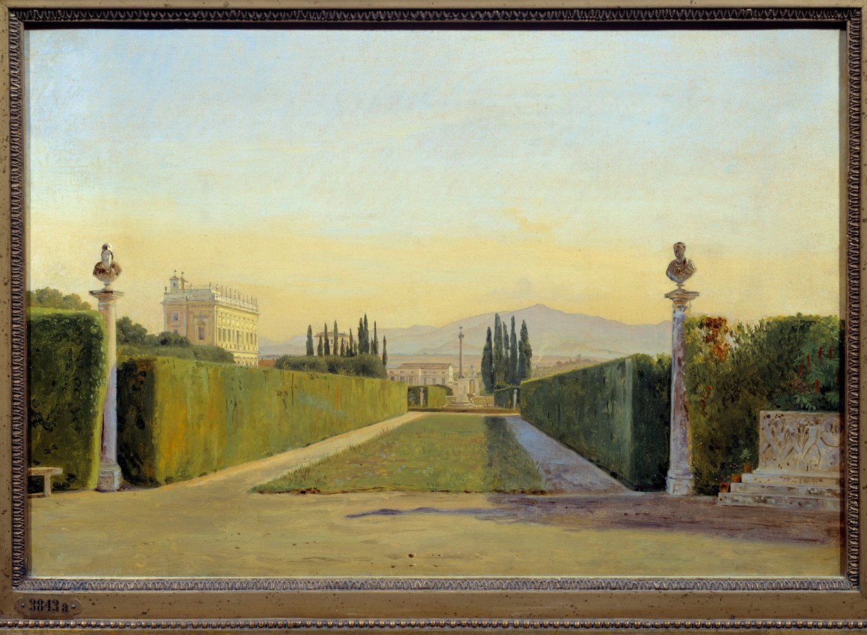 Ogrody Willi Albani. Obraz Carla Christiana Constantina Hansena (1804-1880) Ec. Dan. autorstwa Carl Christian Constantin Hansen