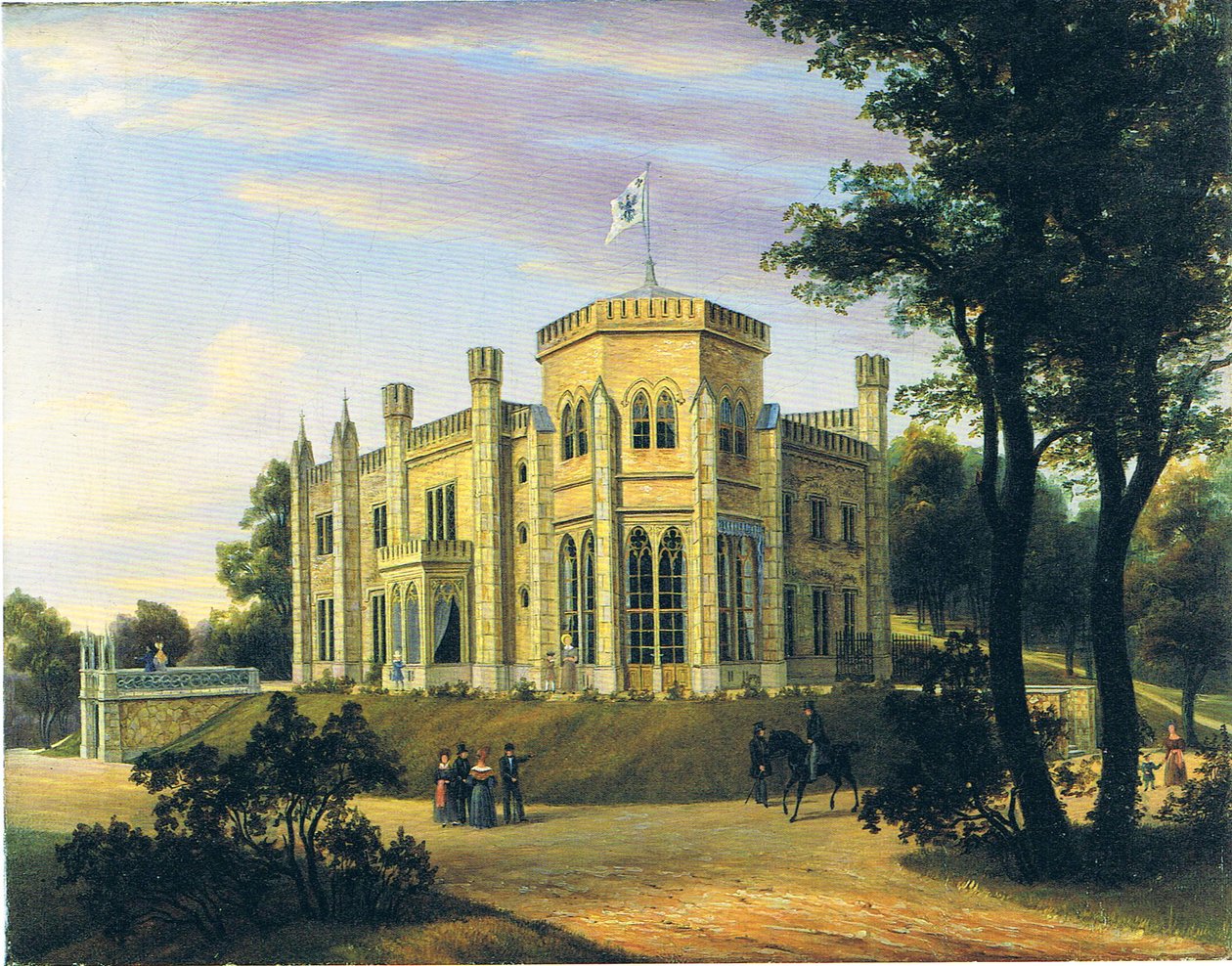 niemiecki: Das Schloss des Prinzen Wilhelm in Babelsberg Pałac księcia Wilhelma w Babelsbergu autorstwa Carl Daniel Freydanck