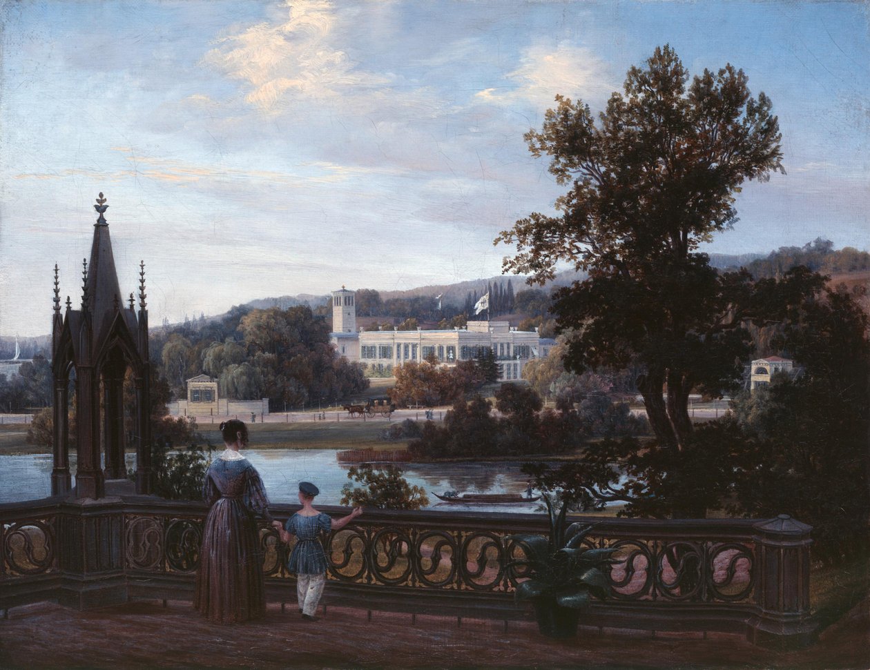 Widok pałacu Glienicke z Babelsberga, ok.1838. autorstwa Carl Daniel Freydanck