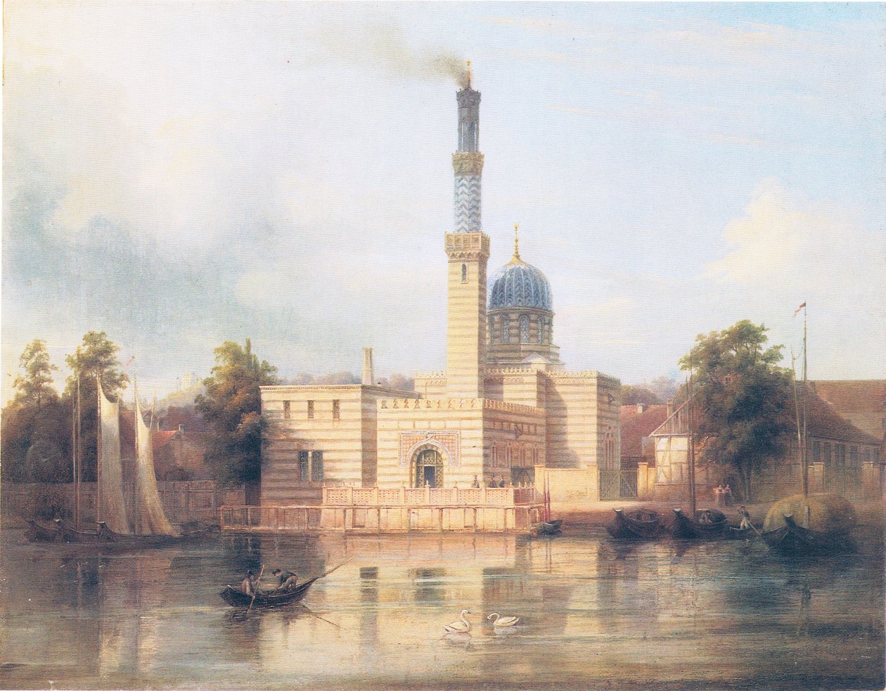 Widok na nowy parowóz w pobliżu Sanssouci autorstwa Carl Daniel Freydanck