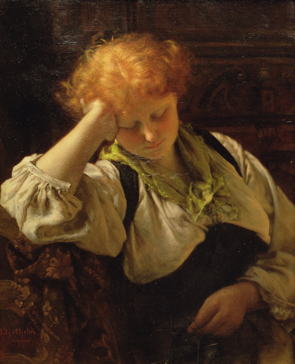 Popołudniowa drzemka (olej na płótnie) autorstwa Carl Diethelm Meyer