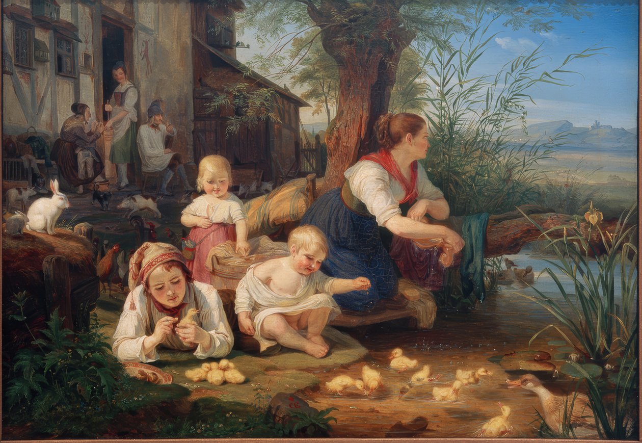 Matka z dziećmi autorstwa Carl Engel von Rabenau